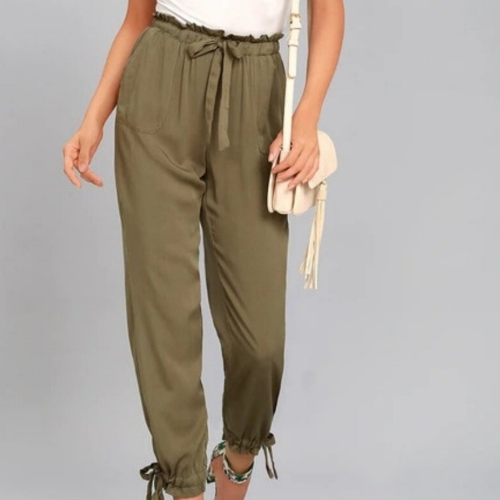Lulu's Olive Green Drawstring Pants